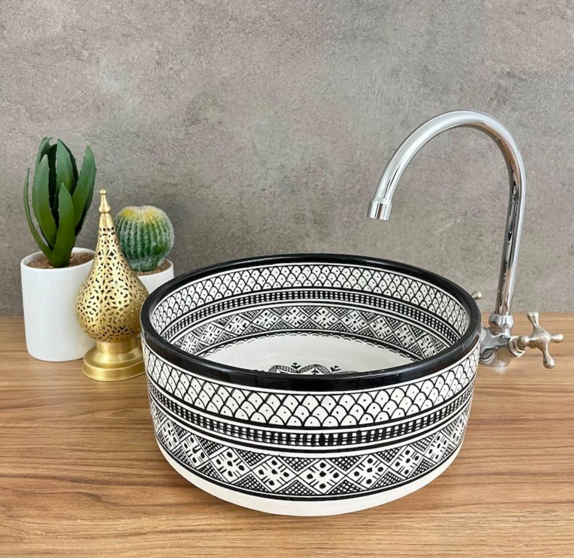Lavabo en céramique marocain "Meknes"