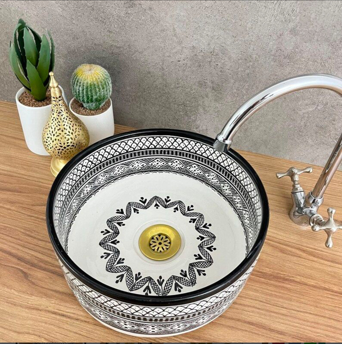 Lavabo en céramique marocain "Meknes"