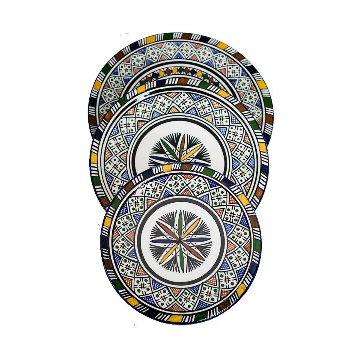 Assiettes en céramique "Palmiers du Sahara" x3